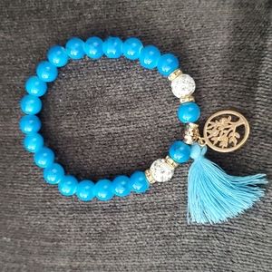 HANDMADE IN TURKEY TREE OF LIFE BLUE GOLD BRACELET